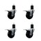 Service Caster 3.5'' SS Soft Rubber Swivel 1-3/4'' Expanding Stem Caster Set Total Lock Brake, 4PK SCC-SSEXTTL20S3514-SRS-134-4 - alternate 1